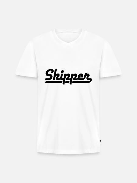 Skipper - Männer Premium Bio T-Shirt mit V-Ausschnitt - Weiß