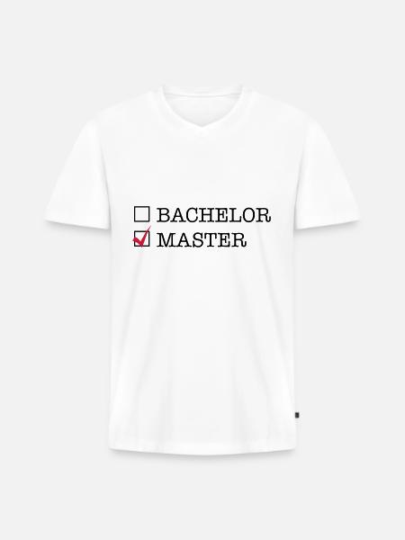 Master - Männer Premium Bio T-Shirt mit V-Ausschnitt - Weiß