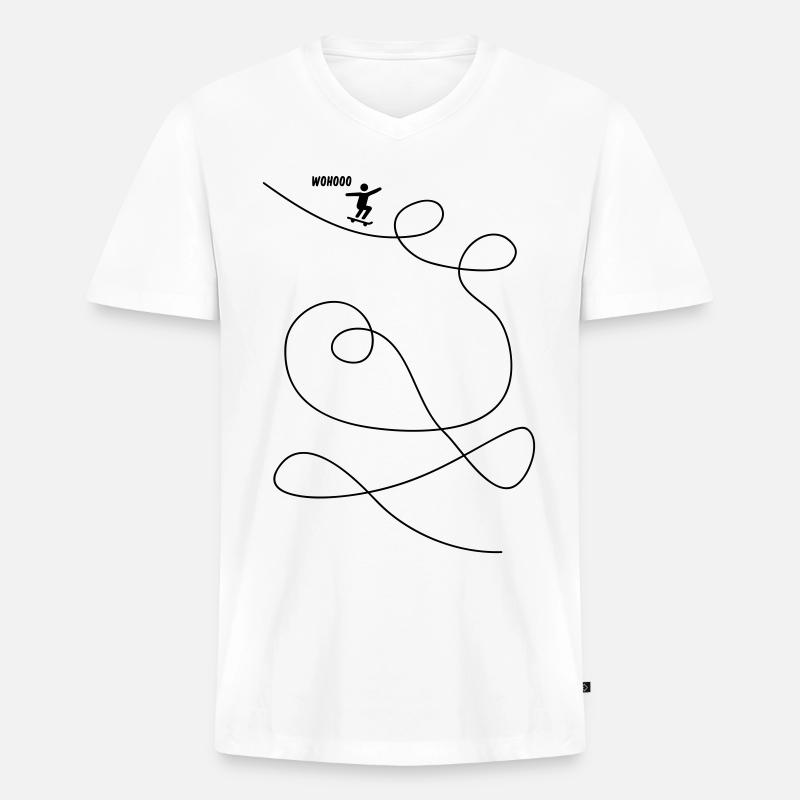 Skateboarder macht Looping Geschenk - Männer Premium Bio T-Shirt mit V-Ausschnitt - Weiß