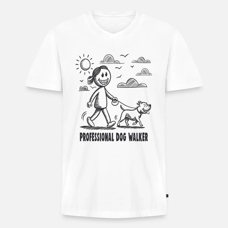 Pitbull Haustier Hunde Tierfreund - Männer Premium Bio T-Shirt mit V-Ausschnitt - Weiß