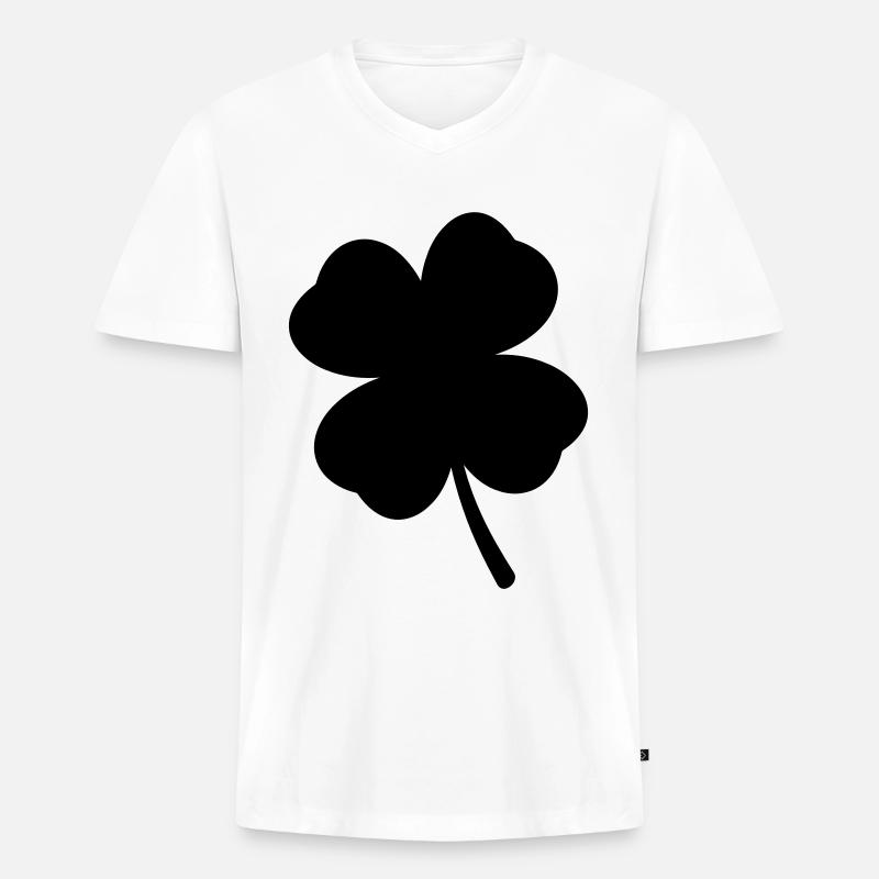 Kleeblatt Symbol - Männer Premium Bio T-Shirt mit V-Ausschnitt - Weiß