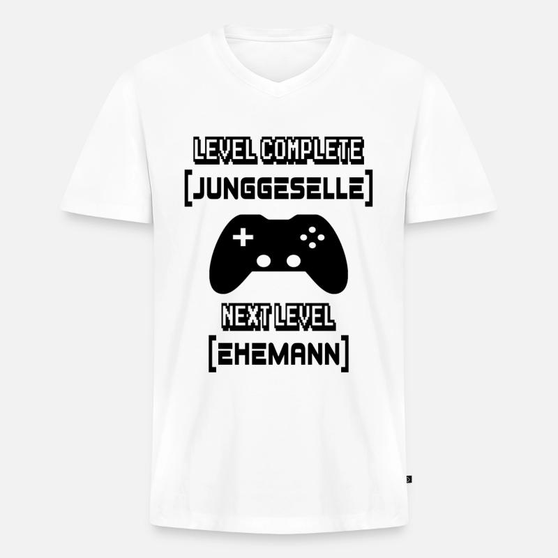 JGA Junggesellenabschied Ehemann - Männer Premium Bio T-Shirt mit V-Ausschnitt - Weiß