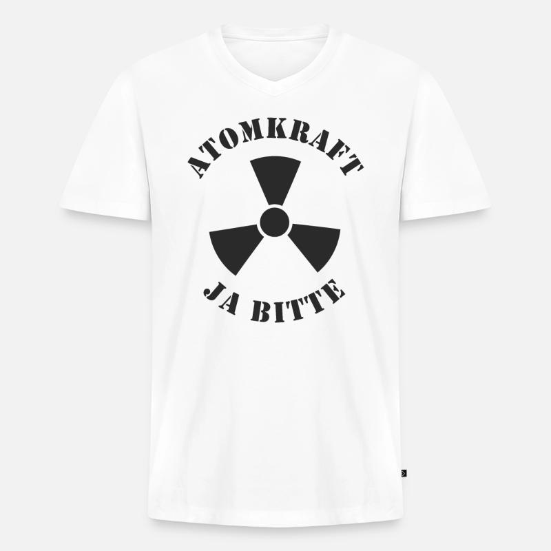 Atomkraft, Ja bitte - Männer Premium Bio T-Shirt mit V-Ausschnitt - Weiß
