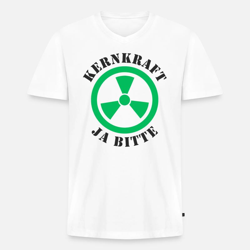 Atomkraft, Ja bitte - Männer Premium Bio T-Shirt mit V-Ausschnitt - Weiß