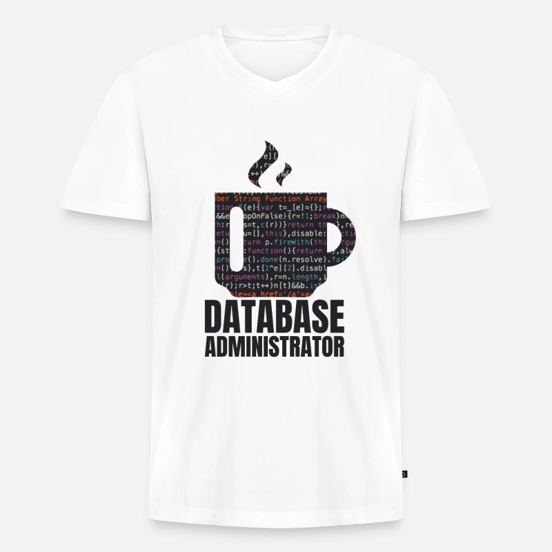 Database Data SQL Programmer Administration - Men's Premium Organic T-shirt with V-neck - white