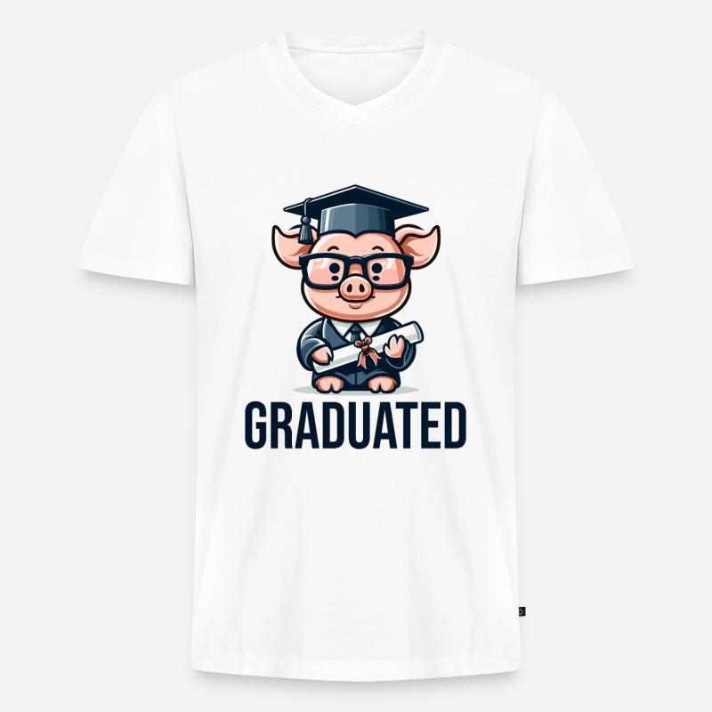 Hochschulabsolvent Abschluss Absolvent - Männer Premium Bio T-Shirt mit V-Ausschnitt - Weiß