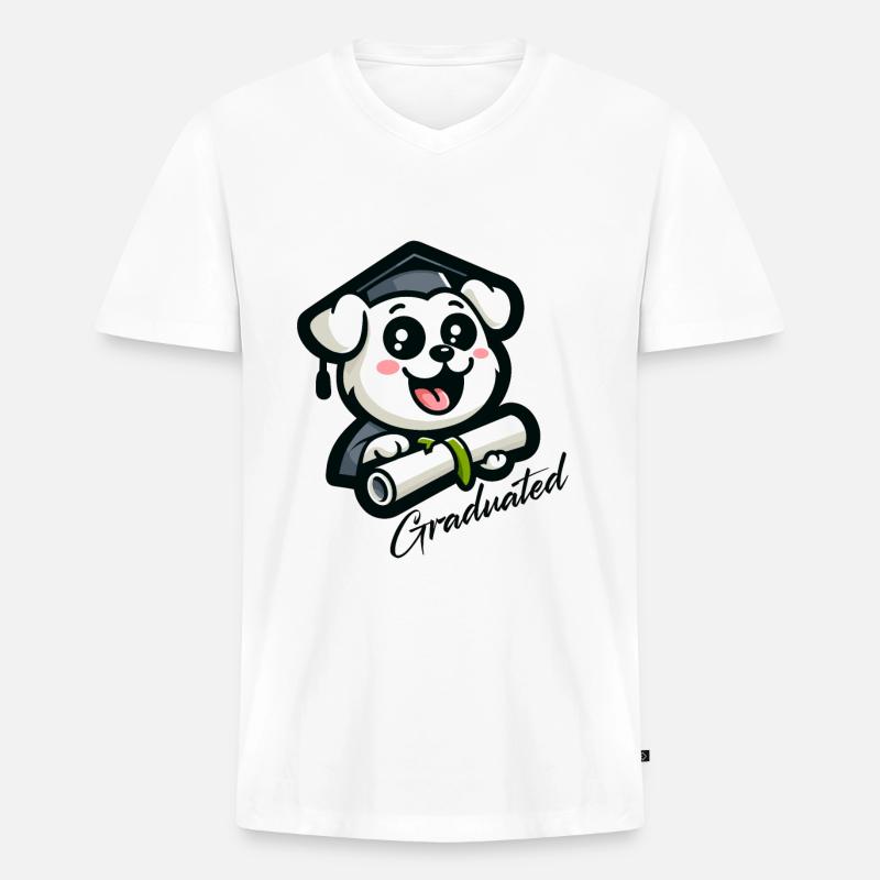 Hochschulabsolvent Abschluss Absolvent - Männer Premium Bio T-Shirt mit V-Ausschnitt - Weiß