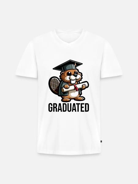 Graduate Degree Graduate - Men's Premium Organic T-shirt with V-neck - white
