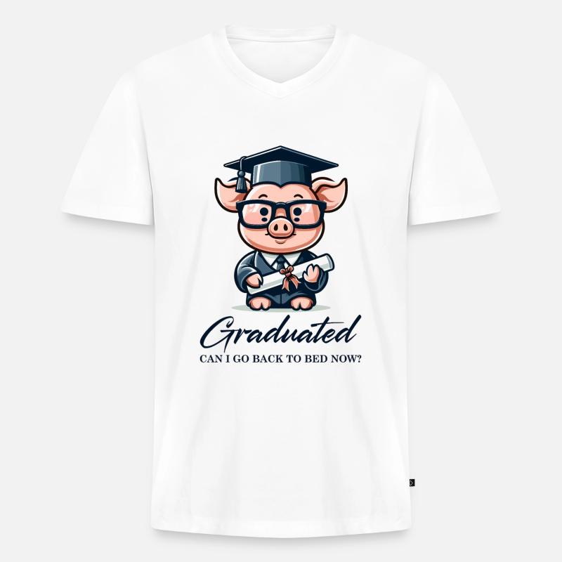Hochschulabsolvent Abschluss Absolvent - Männer Premium Bio T-Shirt mit V-Ausschnitt - Weiß