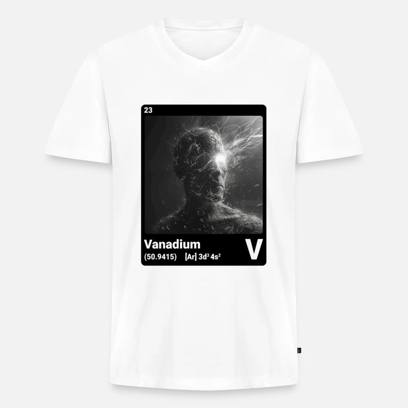 AI am Vanadium (bk) - Männer Premium Bio T-Shirt mit V-Ausschnitt - Weiß