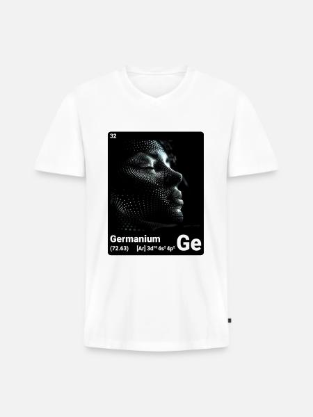 AI am Germanium (bk) - Männer Premium Bio T-Shirt mit V-Ausschnitt - Weiß
