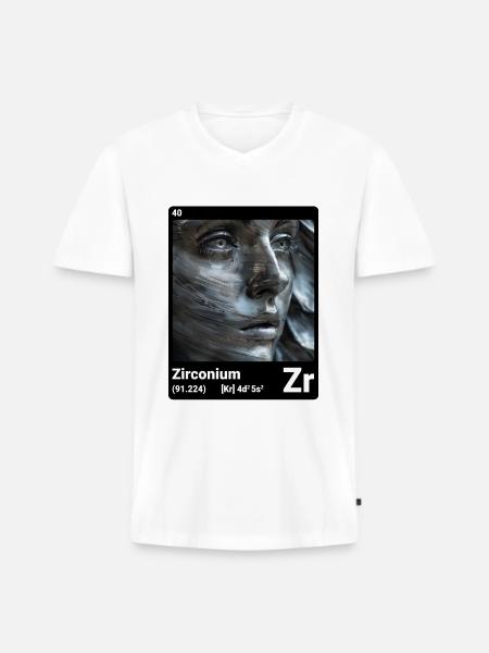 AI am Zirkonium (bk) - Männer Premium Bio T-Shirt mit V-Ausschnitt - Weiß
