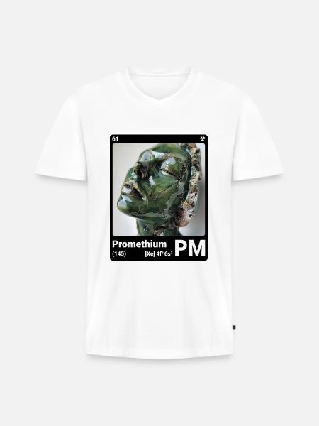AI am Promethium (bk) - Männer Premium Bio T-Shirt mit V-Ausschnitt - Weiß