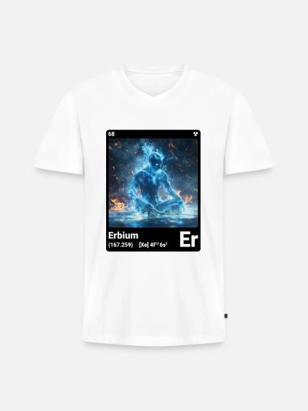 AI am Erbium (bk) - Men's Premium Organic T-shirt with V-neck - white