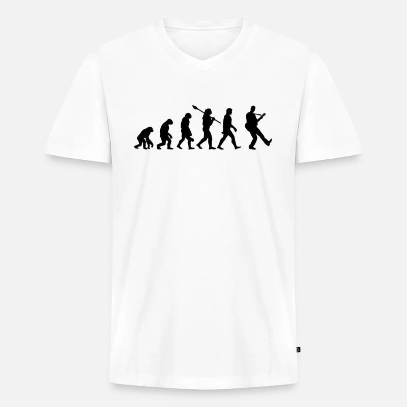 Evolutionary guitar - Men's Premium Organic T-shirt with V-neck - white