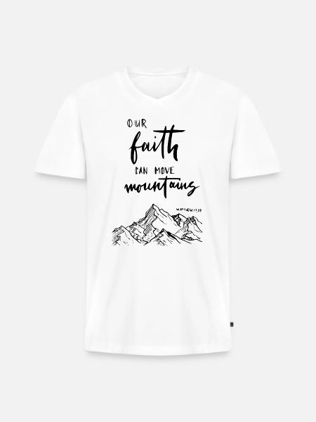 Christliche Bibelverse - Männer Premium Bio T-Shirt mit V-Ausschnitt - Weiß