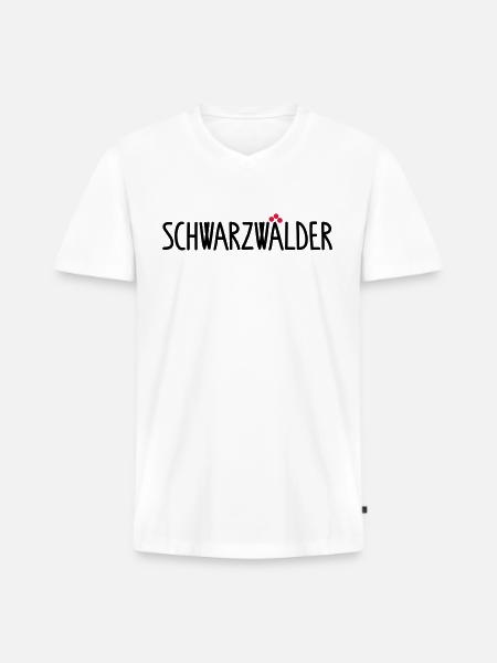 Schwarzwälder - Männer Premium Bio T-Shirt mit V-Ausschnitt - Weiß