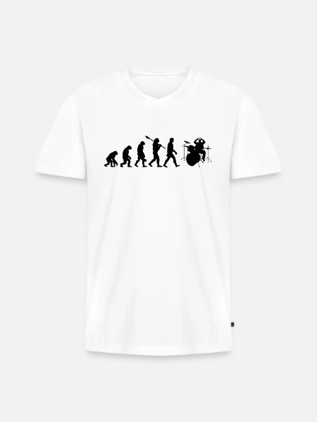 Drum evolution - Men's Premium Organic T-shirt with V-neck - white