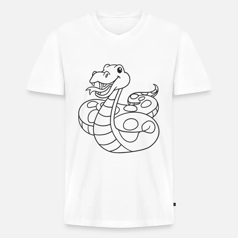 Schlange, Schlangen, Geschenk, Geschenkidee - Männer Premium Bio T-Shirt mit V-Ausschnitt - Weiß