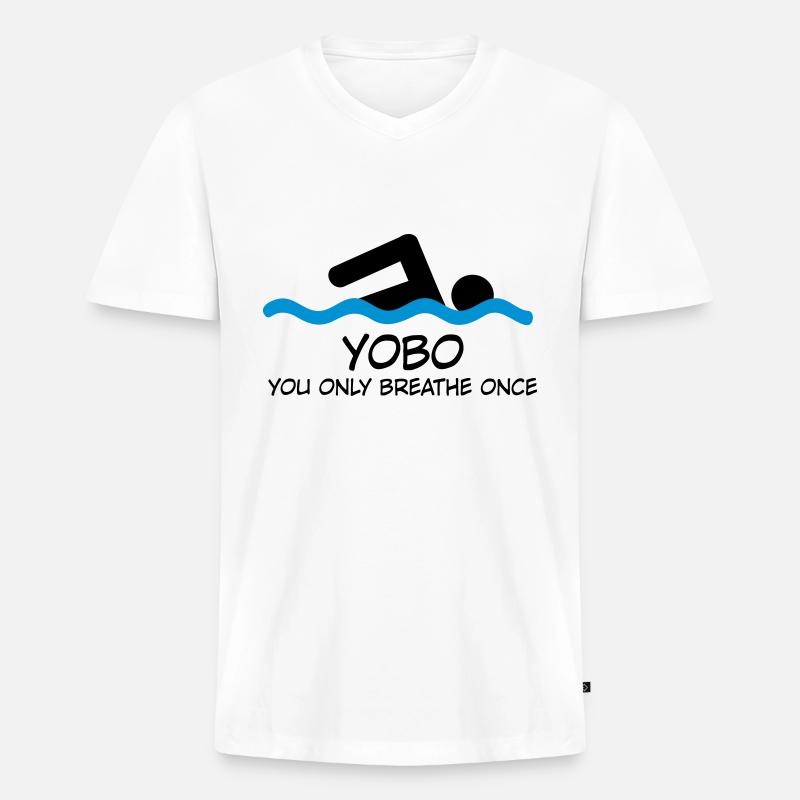 swimmer - Männer Premium Bio T-Shirt mit V-Ausschnitt - Weiß