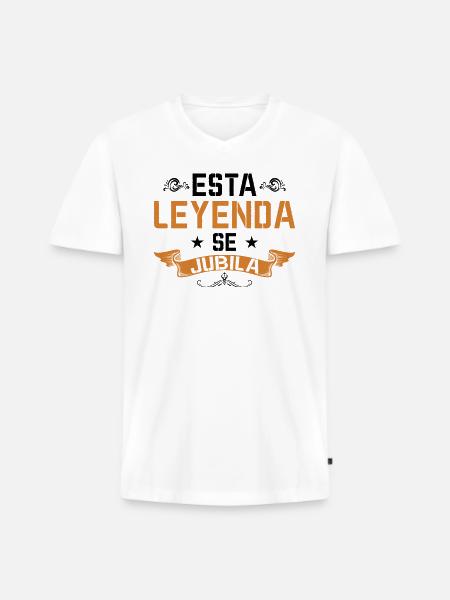 Cette Légende Prend Sa Retraite - T-shirt encolure en V Premium bio Homme - blanc