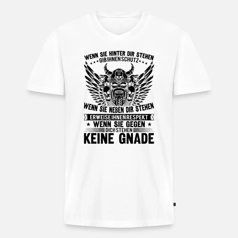 Wenn Sie Hinter Dir Stehen - Männer Premium Bio T-Shirt mit V-Ausschnitt - Weiß