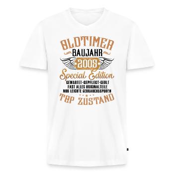 Oldtimer Special Edition Modell 2005 Geburtstag - Männer Premium Bio T-Shirt mit V-Ausschnitt - Weiß - Vorne - Nico (187cm)