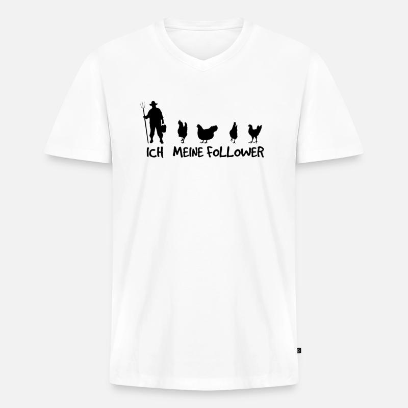 Bauernhof-Chic - Männer Premium Bio T-Shirt mit V-Ausschnitt - Weiß