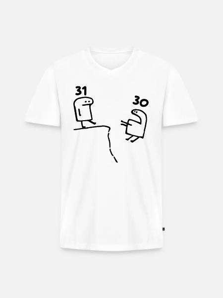 31 år - 31 års fødselsdagsgave sjov 31 år - Premium økologisk T-shirt med V-hals til mænd - hvid