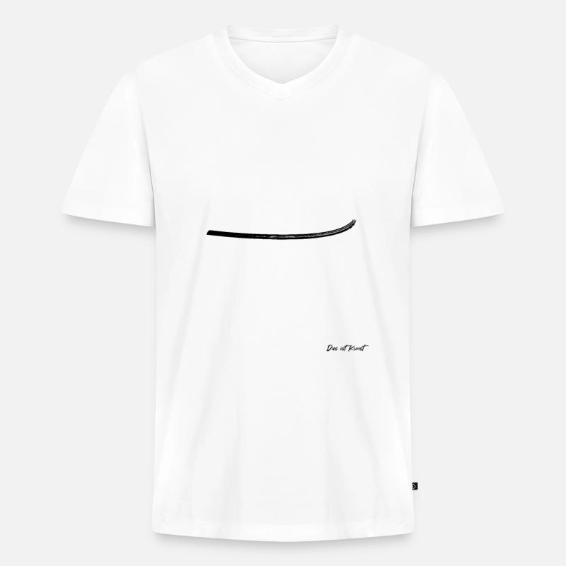 Das ist Kunst - Strich - Männer Premium Bio T-Shirt mit V-Ausschnitt - Weiß