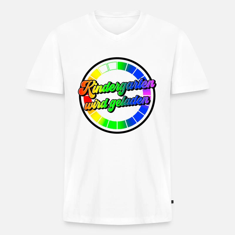 Kindergarten wird geladen - Männer Premium Bio T-Shirt mit V-Ausschnitt - Weiß