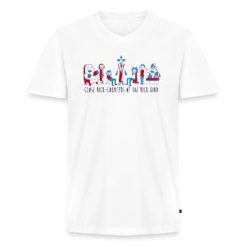 Rick And Morty Rick-Counters Of The Rick Kind - Männer Premium Bio T-Shirt mit V-Ausschnitt - Weiß - Vorne - Nico (187cm)