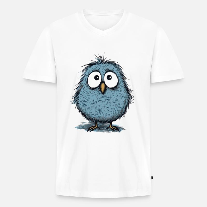 ein süßer lustiger Vogel - Männer Premium Bio T-Shirt mit V-Ausschnitt - Weiß