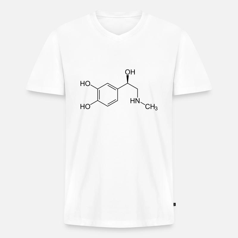 Adrenalin Molekül - Männer Premium Bio T-Shirt mit V-Ausschnitt - Weiß