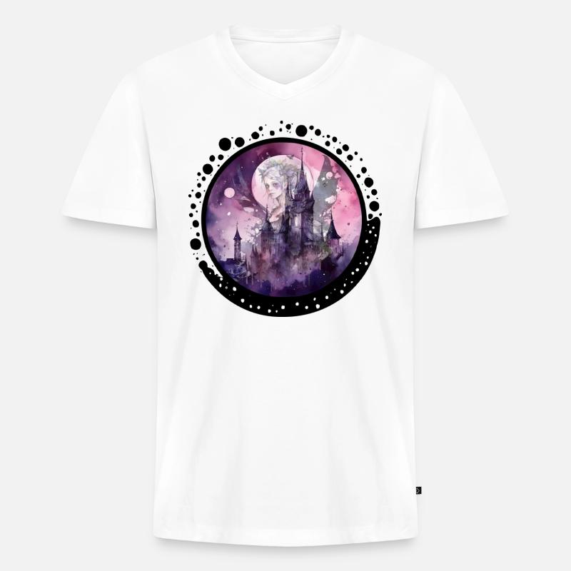 CircleFairy - Männer Premium Bio T-Shirt mit V-Ausschnitt - Weiß