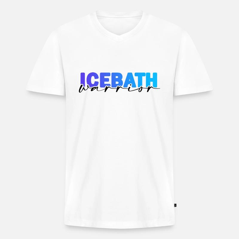 Eisbader "Winterschwimmer" eiskaltes Eisbad - Männer Premium Bio T-Shirt mit V-Ausschnitt - Weiß