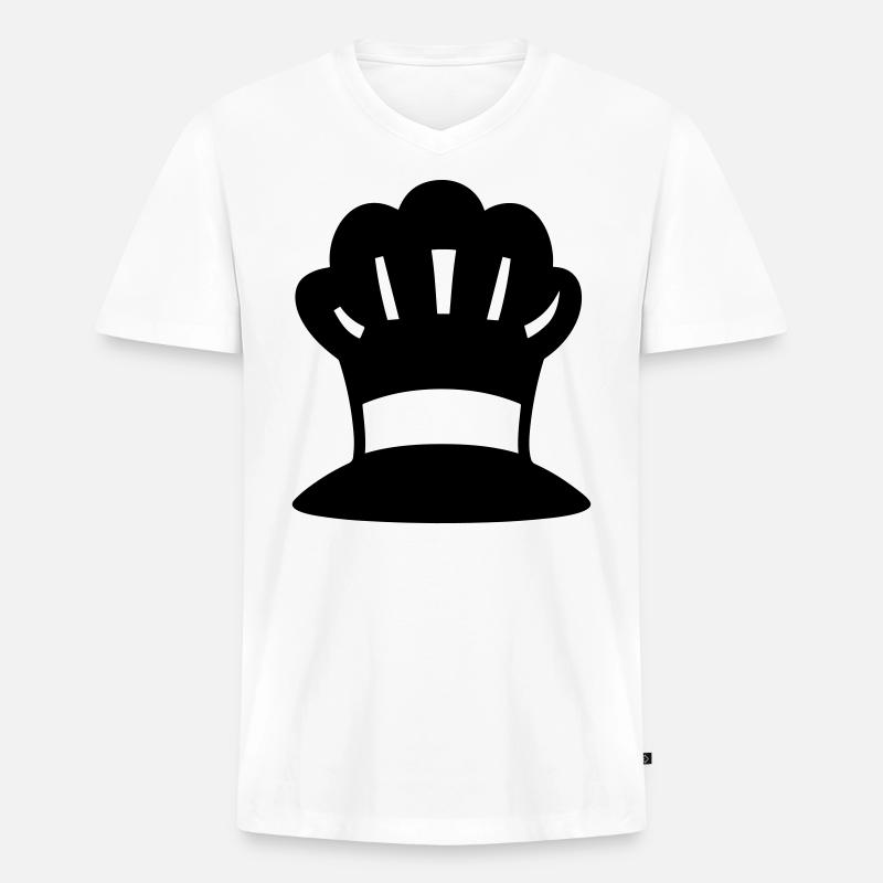 Küchenchef - Männer Premium Bio T-Shirt mit V-Ausschnitt - Weiß