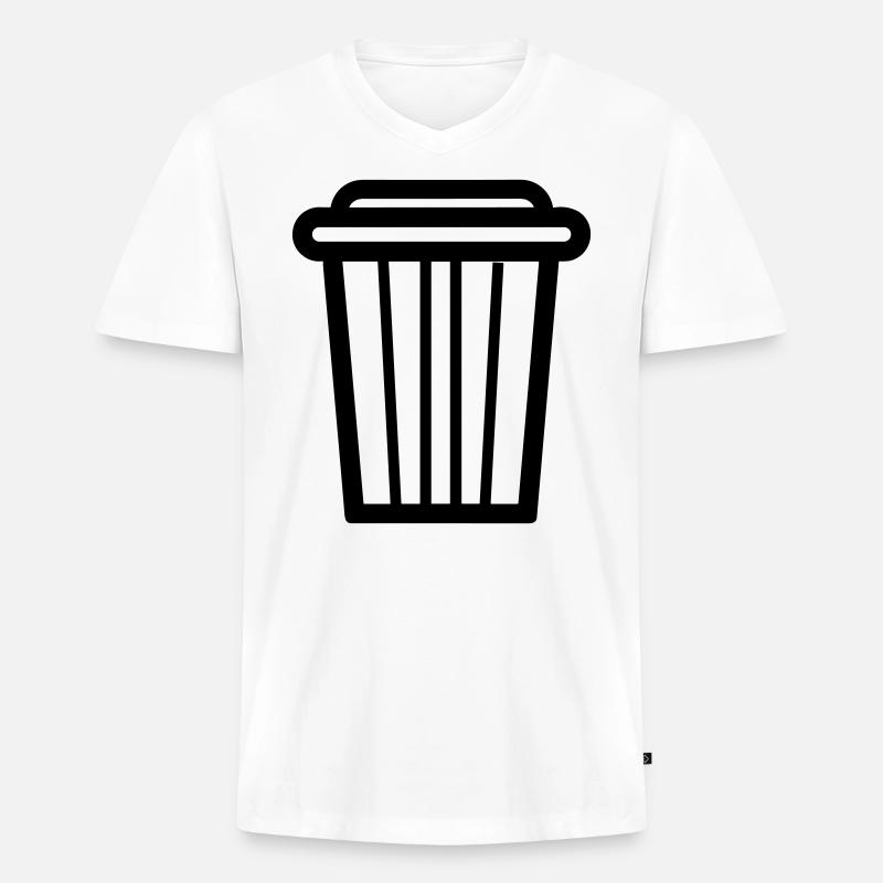 Mülltonne - Männer Premium Bio T-Shirt mit V-Ausschnitt - Weiß