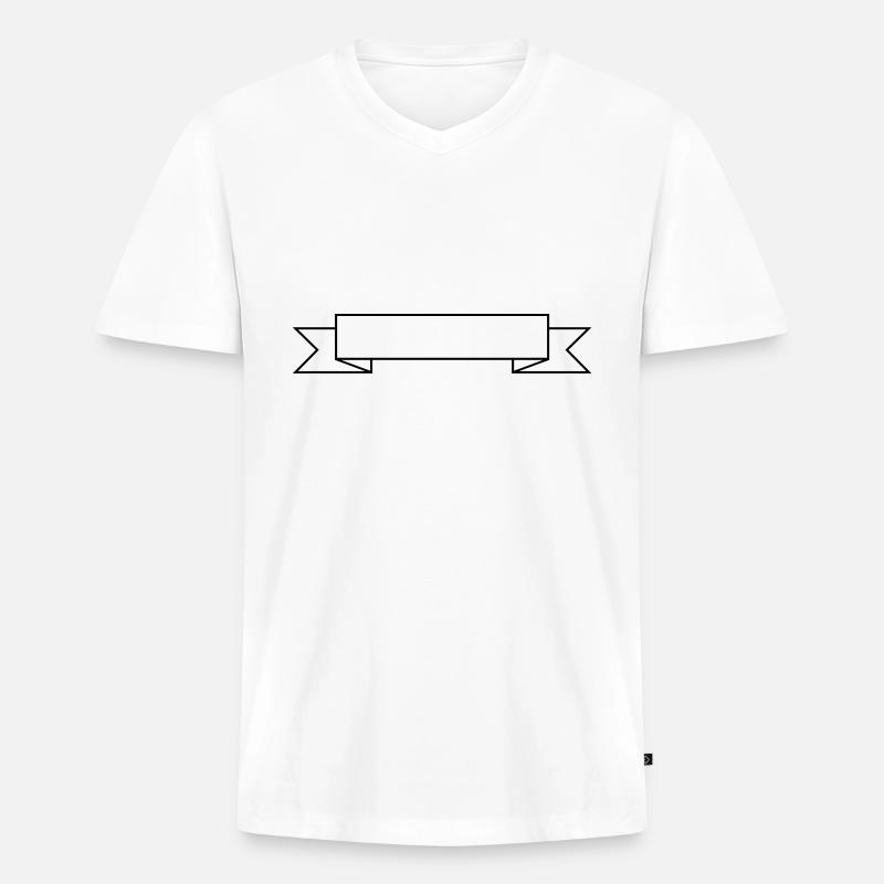 Banner - Männer Premium Bio T-Shirt mit V-Ausschnitt - Weiß