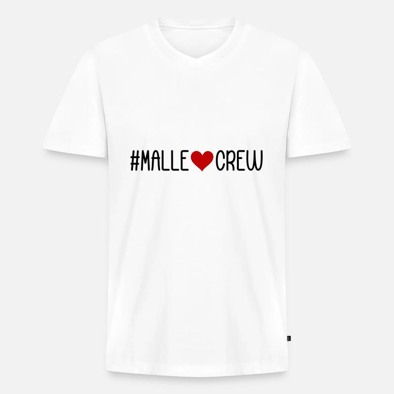 Malle Crew Mallorca - Männer Premium Bio T-Shirt mit V-Ausschnitt - Weiß