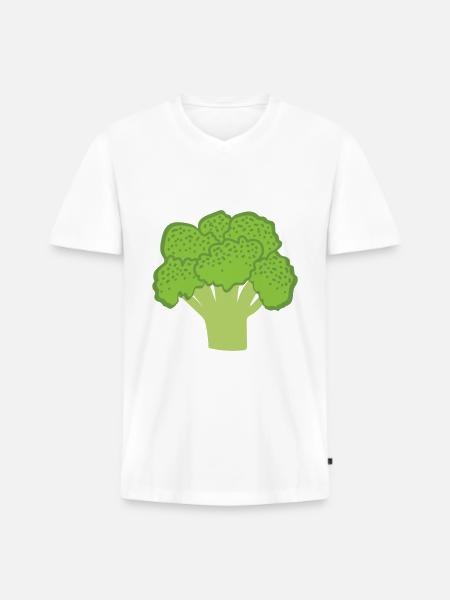 Broccoli / broccoli - Men's Premium Organic T-shirt with V-neck - white