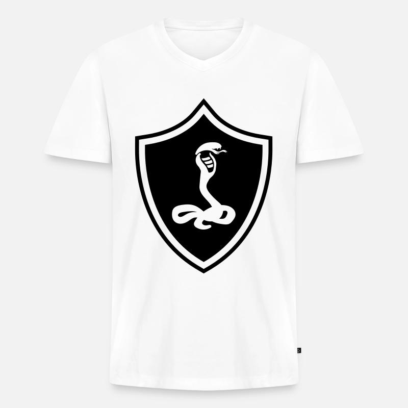 Serpente Stemma cobra - Maglietta ecologica premium da uomo con scollo a V - bianco
