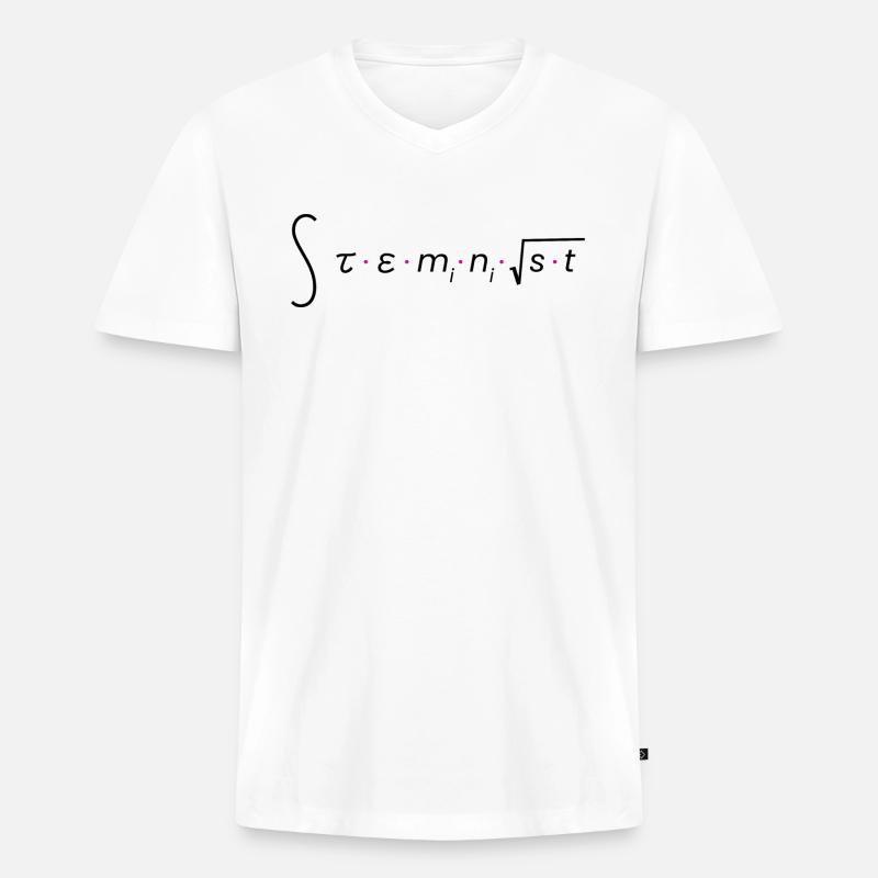 Steminist - Männer Premium Bio T-Shirt mit V-Ausschnitt - Weiß