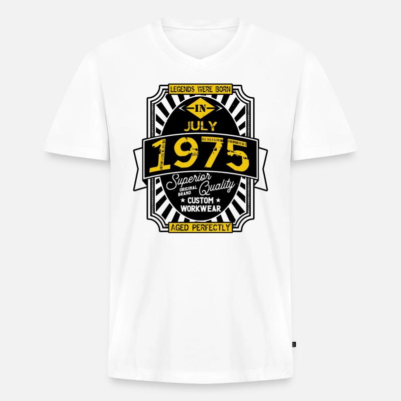 1975 JULI - Männer Premium Bio T-Shirt mit V-Ausschnitt - Weiß