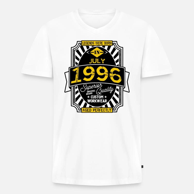 1996 JULI - Männer Premium Bio T-Shirt mit V-Ausschnitt - Weiß