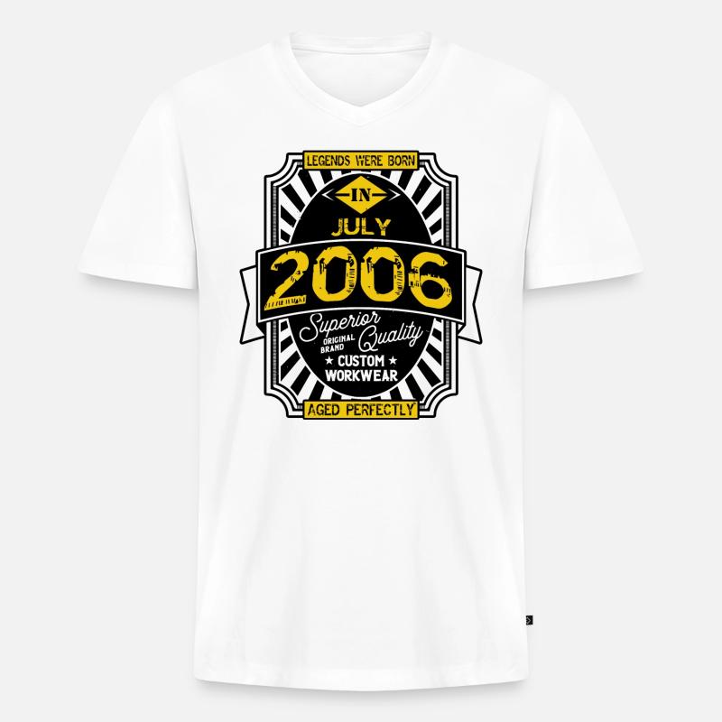 2006 JULI - Männer Premium Bio T-Shirt mit V-Ausschnitt - Weiß
