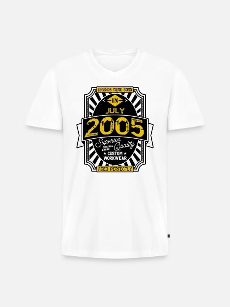 2005 JULY - Men's Premium Organic T-shirt with V-neck - white