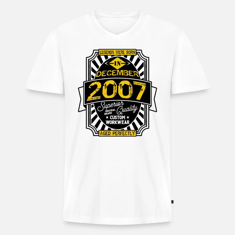 2007 DEZEMBER - Männer Premium Bio T-Shirt mit V-Ausschnitt - Weiß