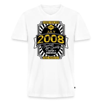 2008 JULY - Men's Premium Organic T-shirt with V-neck - white - Front - Nico (187cm)