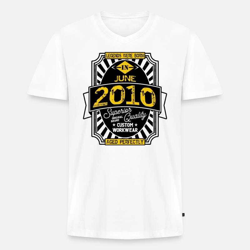2010 JUNI - Männer Premium Bio T-Shirt mit V-Ausschnitt - Weiß